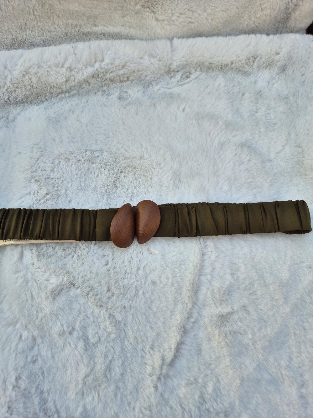 Johanna Ortiz Olive Weave Shell Belt Women Size Medium Resort Wear Designer